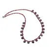 Colier Granat briolete si discuri fatetate, 3-10mm