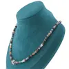 Colier Mix cristale discuri fatetate cu element argintiu, 3-5mm, imagine 4