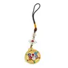Amuleta Feng Shui Om Mani Padme Hum si Dublu Dorje cu agate - aurie, 10cm