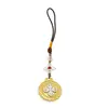 Amuleta Feng Shui Om Mani Padme Hum si Dublu Dorje cu agate - aurie, 10cm, imagine 2