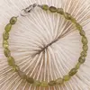 Bratara cristale naturale Granat verde neuniform, 5-6mm, imagine 2