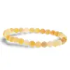 Bratara din Calcit Galben 6mm, pe elastic, 19cm, sfere mate