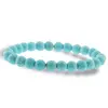Bratara din Turcoaz Albastru 8mm, pe elastic, 19cm, sfere mate