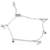 Bratara pentru glezna din inox argintiu cu charm model fluture mare