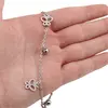 Bratara pentru glezna din inox argintiu cu charm model fluture rotund, imagine 3