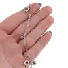 Bratara pentru glezna din inox argintiu cu charm model Soare, imagine 3