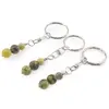 Breloc Jad olive trei sfere, 8-10mm, imagine 2