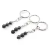 Breloc Obsidian fulg de nea trei sfere, 8-10mm, imagine 2