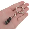 Breloc Obsidian fulg de nea trei sfere, 8-10mm, imagine 3