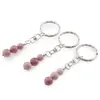Breloc Rodonit roz trei sfere, 8-10mm, imagine 2
