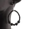 Cercei cu agatatoare ovali Turmalina neagra sfere cu elemente din metal, 3-7mm, imagine 3
