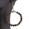 Cercei cu agatatoare rotunzi Ochi de tigru sfere, 4mm, imagine 3