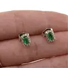 Cercei cu surub din cupru placat cu aur galben 18k verzi, 7mm, imagine 3