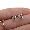 Cercei cu surub din cupru placat cu aur galben 18k violet, 7mm, imagine 3