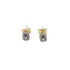 Cercei cu surub din cupru placat cu aur galben 18k violet, 7mm
