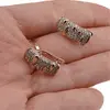 Cercei din cupru placat cu aur galben 18k model baroc cu zirconiu, imagine 4