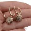 Cercei din cupru placat cu aur galben 18k model cerc grecesc cu zirconiu, imagine 4