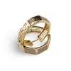 Cercei din cupru placat cu aur galben 18k model hexagonal cu zirconiu