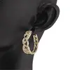 Cercei din cupru placat cu aur galben 18k model infinit cu zirconiu, imagine 3