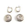 Cercei din cupru placat cu aur galben 18k model mandala cu zirconiu, imagine 2