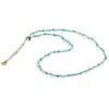 Colier Agat bleu sfere fatetate 3-4mm cu bumbi aurii