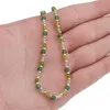 Colier Agat verde sfere fatetate 3-4mm cu bumbi aurii, imagine 4