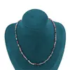 Colier Agate multicolore sfere fatetate 3-4mm cu bumbi aurii, imagine 3