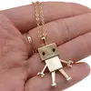 Lant din cupru placat cu aur galben 18k cu pandantiv robotel, imagine 3