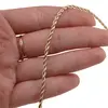 Lant din cupru placat cu aur galben 18k model funie, imagine 3