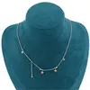 Lant din cupru placat cu aur galben 18k model stelute, imagine 2