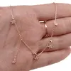 Lant din cupru placat cu aur galben 18k model stelute, imagine 3