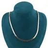 Lant din cupru placat cu aur galben 18k model zale impletite, imagine 2