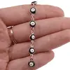 Lant din cupru placat cu aur roz 18k model ochiul protector negru, imagine 3