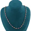 Lant din cupru placat cu aur roz 18k model ochiul protector rosu, 4mm, imagine 2