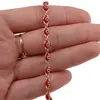 Lant din cupru placat cu aur roz 18k model ochiul protector rosu cu montura, imagine 3