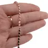 Lant din cupru placat cu aur roz 18k model sfere plate, 3mm, imagine 3