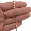 Lant din cupru placat cu aur roz 18k model zale subtiri alungite cu bumbi, imagine 3