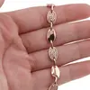 Bratara din cupru placat cu aur roz 18k cu elemente din zirconiu, model banut oval, imagine 3