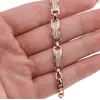 Bratara din cupru placat cu aur roz 18k cu elemente din zirconiu, model box alungit, imagine 3