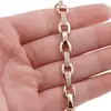 Bratara din cupru placat cu aur roz 18k cu elemente din zirconiu, model Rolo plat, imagine 3