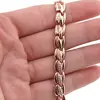 Bratara din cupru placat cu aur roz 18k cu elemente din zirconiu, model spic, imagine 3
