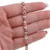 Bratara din cupru placat cu aur roz 18k cu elemente din zirconiu, model Venetiana, imagine 3