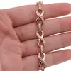 Bratara din cupru placat cu aur roz 18k cu elemente din zirconiu, model zale infinit, imagine 3