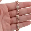 Bratara din cupru placat cu aur roz 18k Inimi cu elemente din zirconiu, model infinit, imagine 3