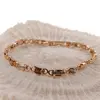 Bratara din cupru placat cu aur roz 18k, model cubic cu zirconiu multicolor fatetat, imagine 2