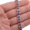 Bratara din cupru placat cu aur roz 18k, sfere cu zirconiu violet, imagine 3