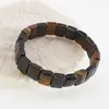 Bratara lata pe elastic cu cristale naturale mix ochi, cuburi fatetate 12mm, imagine 3