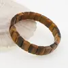 Bratara lata pe elastic cu cristale naturale ochi de tigru, cuburi fatetate 12mm, imagine 3