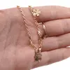 Bratara pentru glezna din cupru placat cu aur 18k cu clopotel, model trifoi, imagine 3