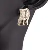 Cercei din cupru placat cu aur galben 18k model banda curbata cu zirconii, 16mm, imagine 3